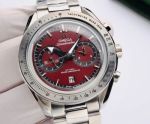 Omega Speedmaster 42MM 904L Steel Imported Automatic Movement Red Dial Watch